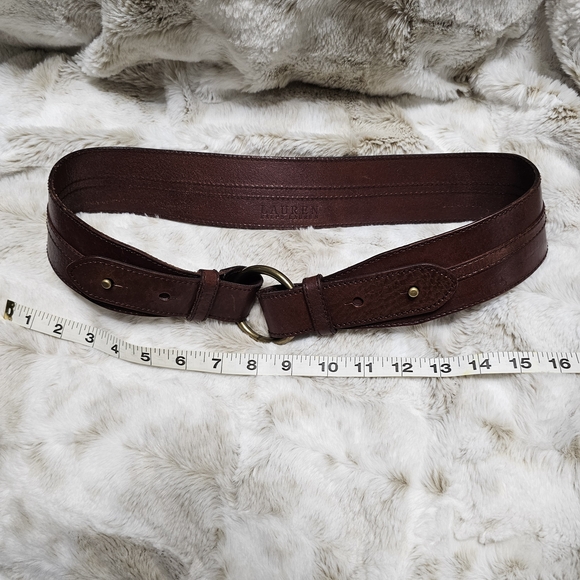 Ralph Lauren Brown Leather Belt with Gold Buckle - Picture 11 of 11